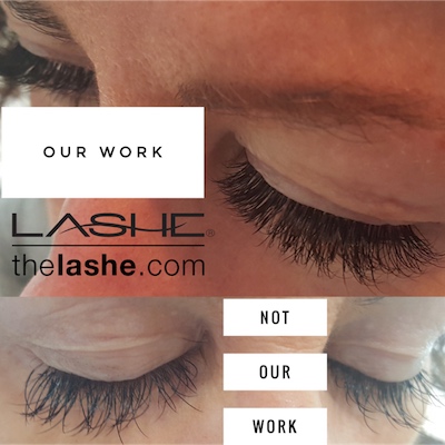 Eyelash extension curl comparison showing how curl changes the finished lash look