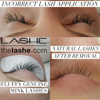 Corrective eyelash extension work repairing an uneven poorly designed lash set