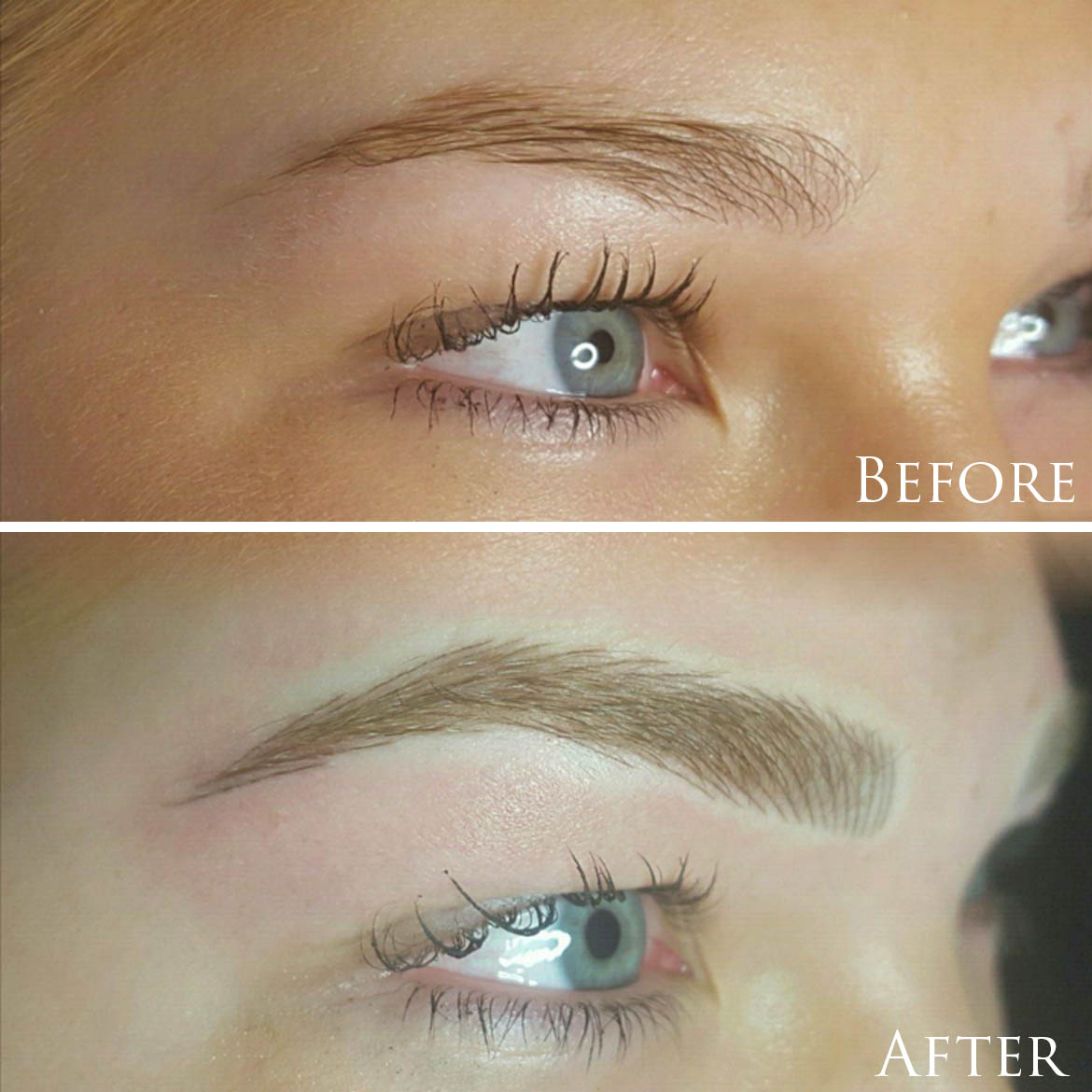 Salon Lashe | Before and After microblade eyebrows Chicago